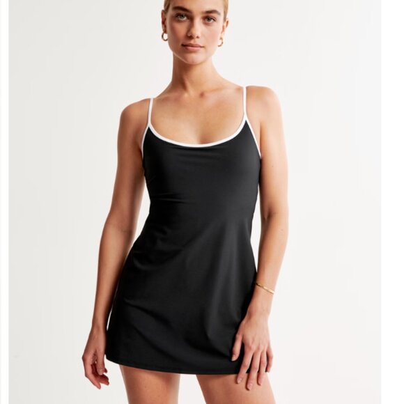 Aerie Traveler Mini Dress Black White Size Medium - Picture 1 of 8